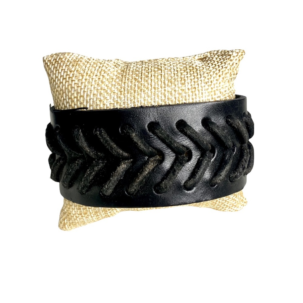 Men leather black bracelet